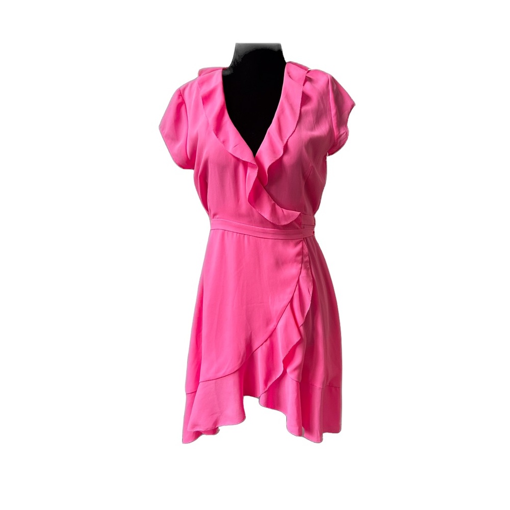 Aritzia Sunday Best Savoy Wrap Dress Hot Pink
